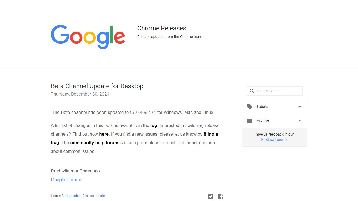 Chrome Releases: 2021