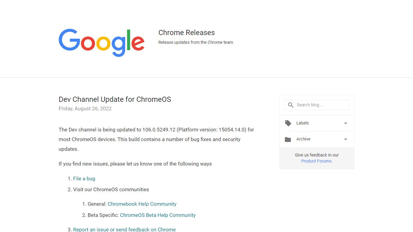 Chrome Releases: 2022