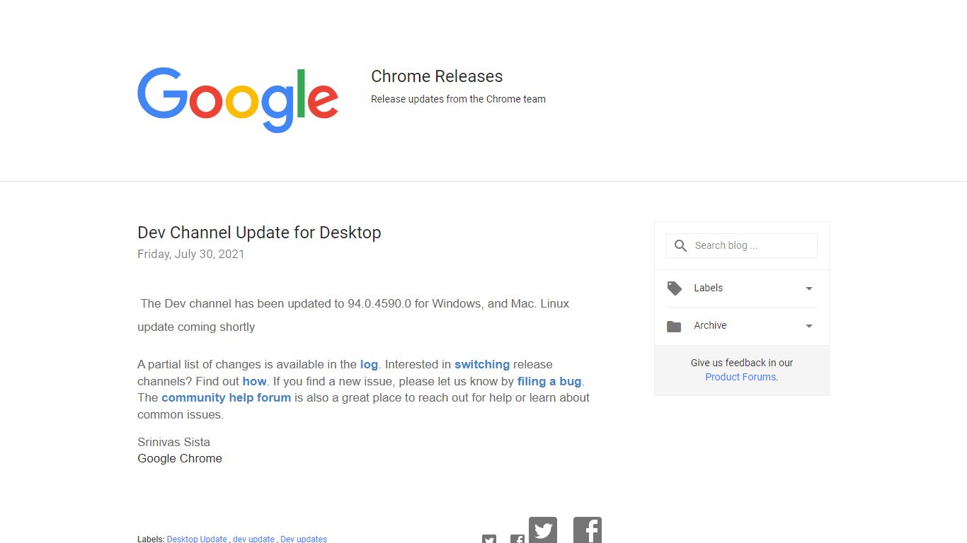 Chrome Releases: July 2021